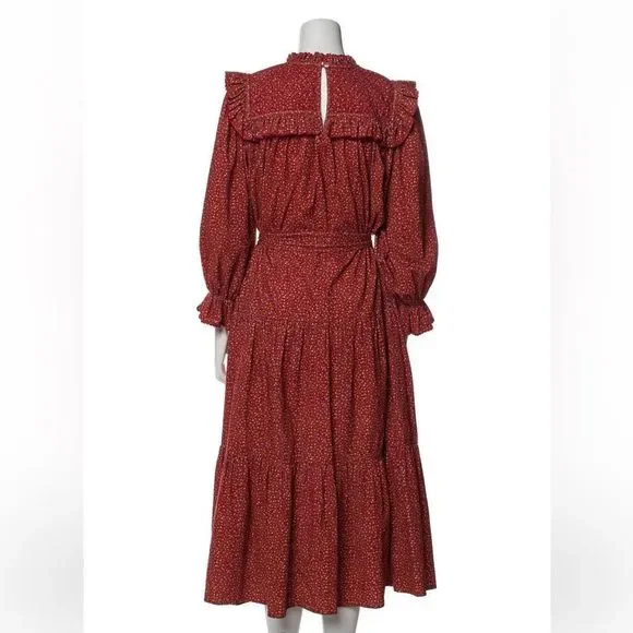 Doen Red Women's Floral Print Mountain Dress California Wildflower in Burgundy M - Picture 4 of 8